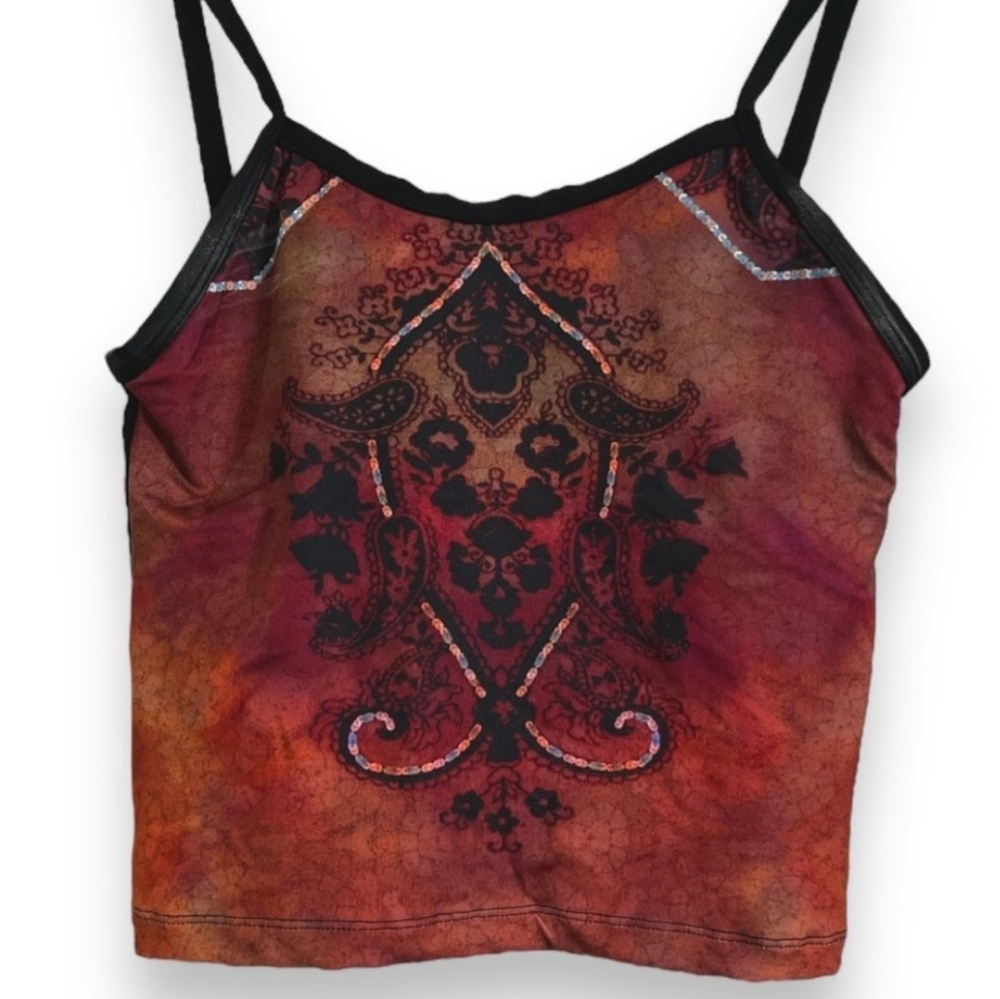 Vintage Hot Skins Bodywear Cropped Tank with Shelf Bra